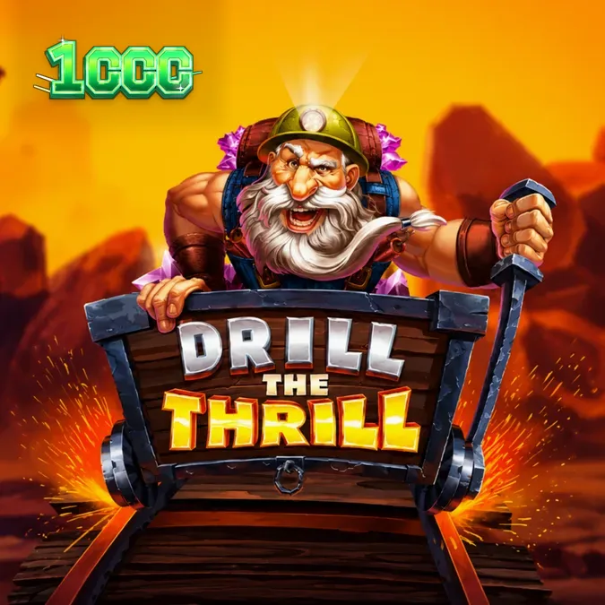 Mascote mineiro e símbolos de pedras preciosas no slot Drill the Thrill